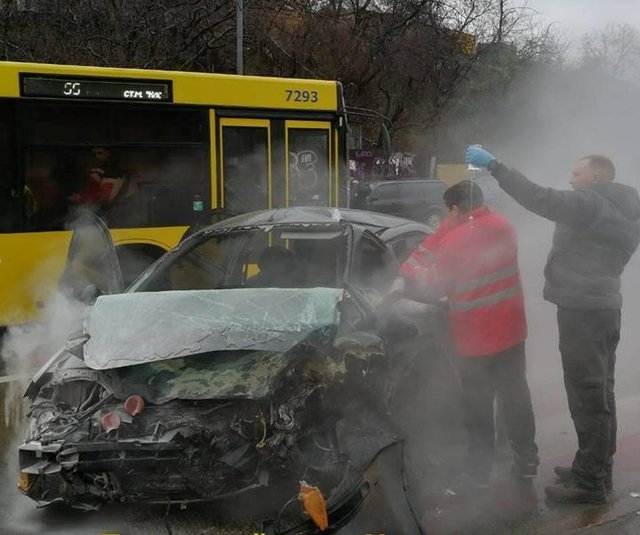 ДТП в центре украинской столицы: Движение временно парализовано
